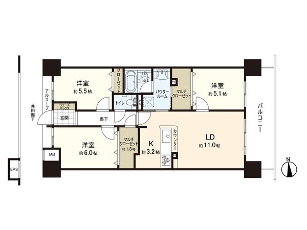 アルファステイツ仙台東照宮 間取図(平面図) アルファステイツ仙台東照宮 間取図(平面図)