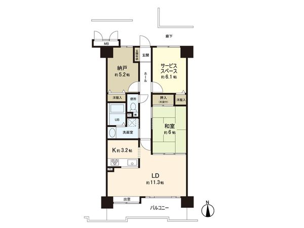 エクレール多賀城中央ヒルズⅡ 間取図(平面図)