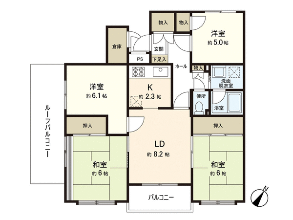 米ヶ袋第2パークマンション 間取図(平面図)