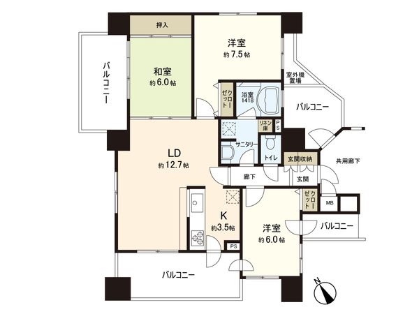 プレミスト五橋 間取図(平面図) プレミスト五橋 間取図(平面図)