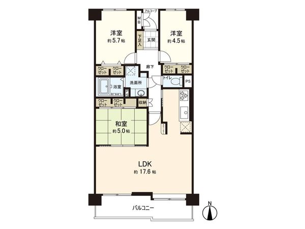 荒巻中央パークマンション 間取図(平面図)