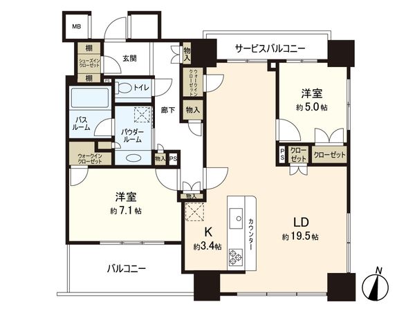 シティタワー勾当台公園 間取図(平面図)