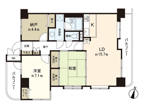 ライオンズマンション東勝山 間取図(平面図)