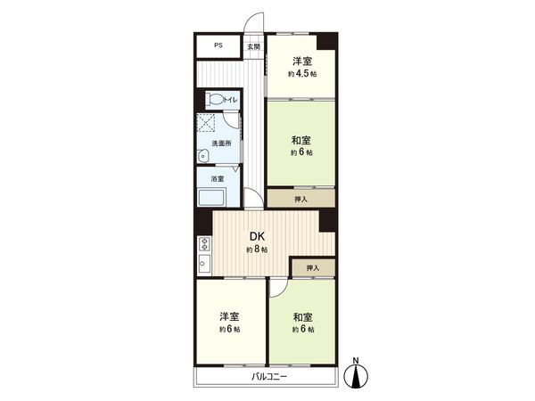 旭コーポラス一番町 間取図(平面図) 旭コーポラス一番町 間取図(平面図)