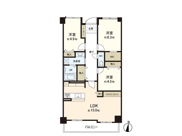 柏木一丁目シティハウス 間取図(平面図) 柏木一丁目シティハウス 間取図(平面図)
