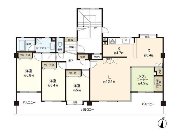 コープ野村長町南フラッツ 間取図(平面図) コープ野村長町南フラッツ 間取図(平面図)