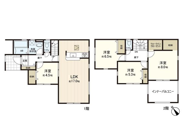 加茂五丁目 新築一戸建 4号棟 間取図(平面図)
