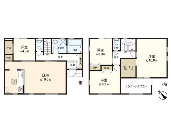 加茂五丁目 新築一戸建 5号棟 間取図(平面図)