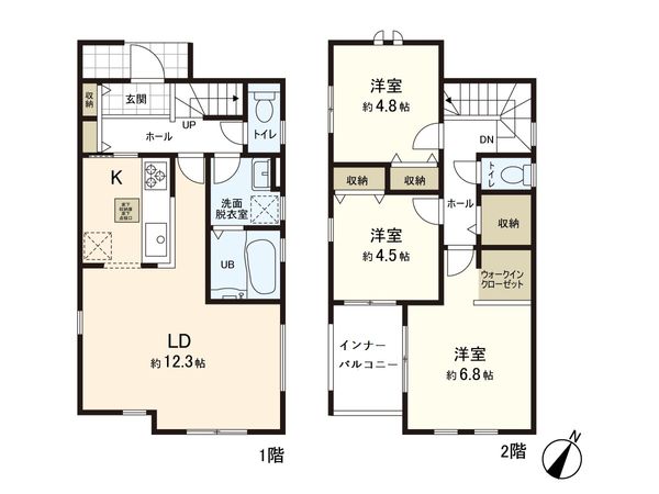 田子一丁目 新築戸建 2号棟 間取図(平面図) 田子一丁目 新築戸建 2号棟 間取図(平面図)