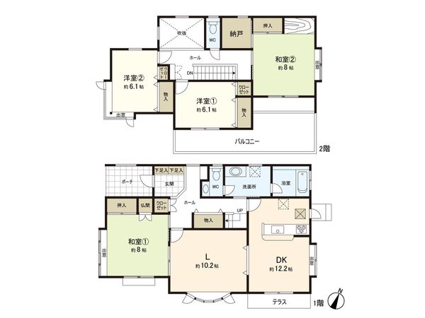 国見ケ丘1丁目 戸建 間取図(平面図)