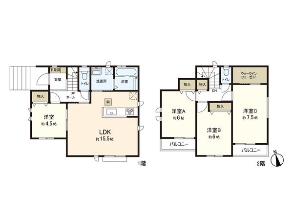 多賀城市留ケ谷1丁目 新築戸建 間取図(平面図)