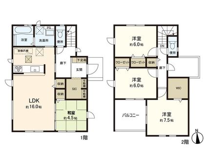 新築一戸建 川平3丁目 1号棟 間取図(平面図)