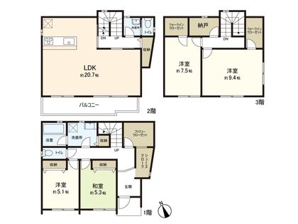 新築戸建 長町南1丁目 間取図(平面図)
