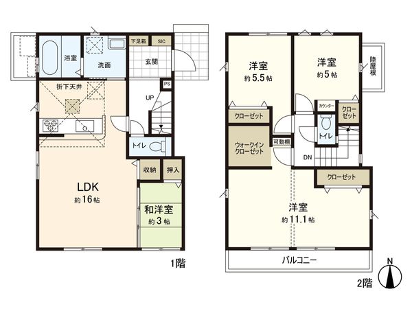 向陽台2丁目 新築戸建 間取図(平面図)