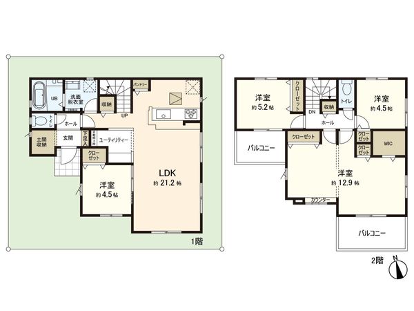 今泉1丁目 戸建 間取図(平面図)