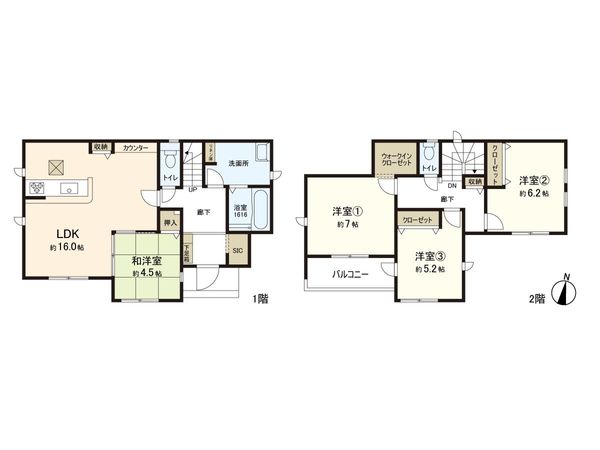 西多賀4丁目 新築戸建 間取図(平面図) 西多賀4丁目 新築戸建 間取図(平面図)
