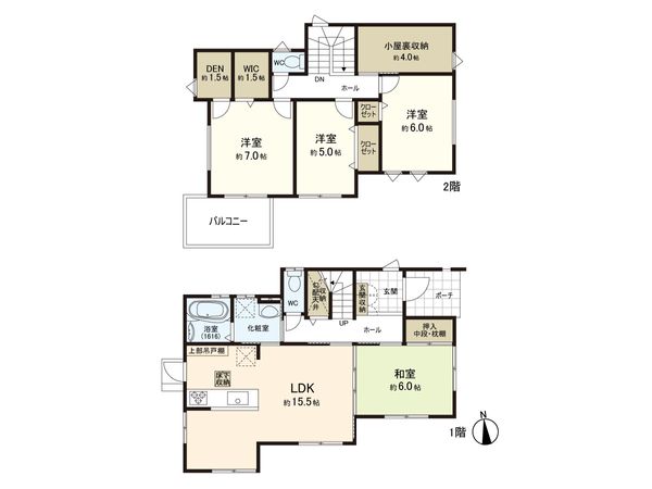 田子字袋河原 戸建 間取図(平面図)