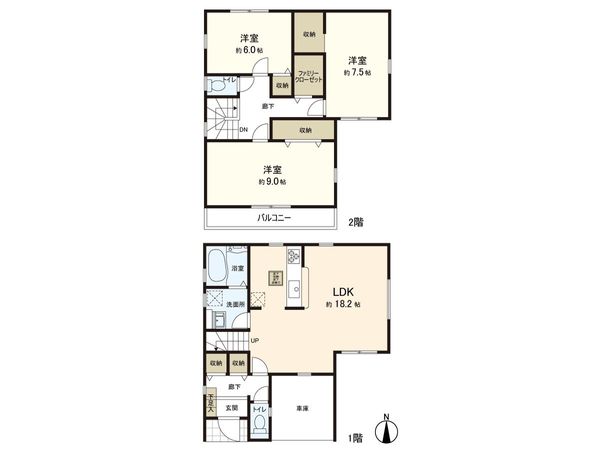 多賀城市高橋3丁目 新築戸建 1号棟 間取図(平面図)