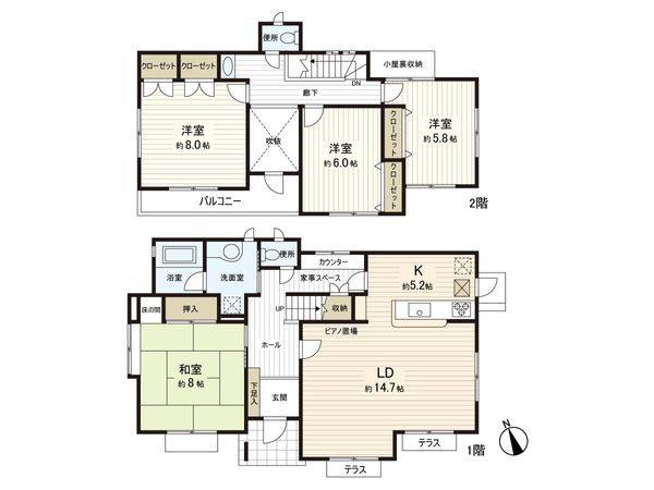 戸建 南吉成4丁目 間取図(平面図)