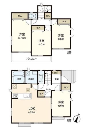 南中山3丁目 新築戸建 間取図(平面図)