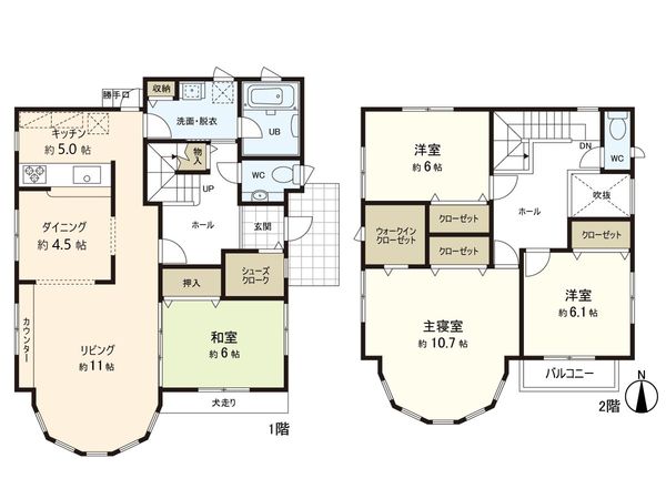 愛子中央6丁目 戸建 間取図(平面図) 愛子中央6丁目 戸建 間取図(平面図)
