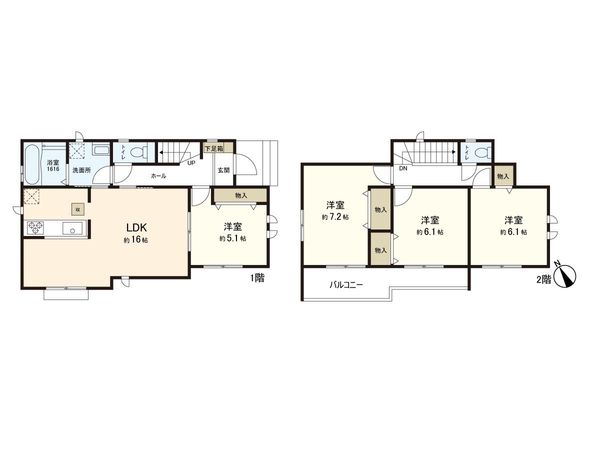 吉成3丁目 新築戸建 2号棟 間取図(平面図) 吉成3丁目 新築戸建 2号棟 間取図(平面図)