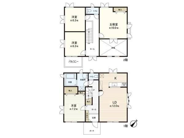 名取市ゆりが丘1丁目 戸建 間取図(平面図) 名取市ゆりが丘1丁目 戸建 間取図(平面図)