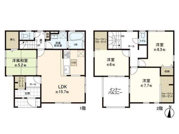 北中山2丁目 中古戸建 間取図(平面図) 北中山2丁目 中古戸建 間取図(平面図)