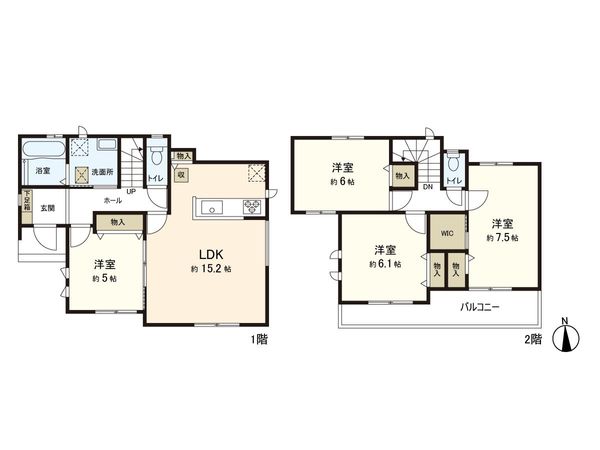大野田2丁目 新築戸建 間取図(平面図) 大野田2丁目 新築戸建 間取図(平面図)