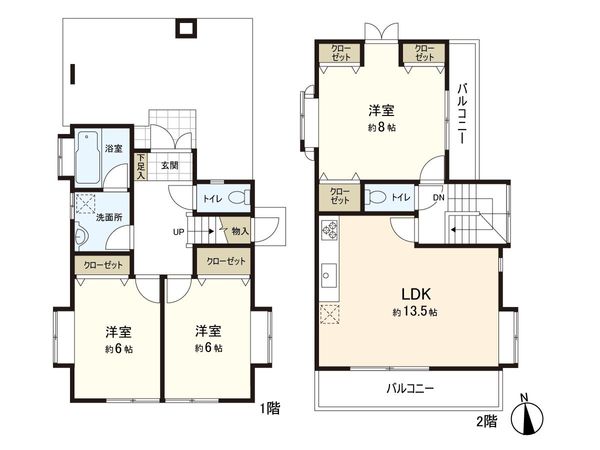 栗生1丁目 戸建 間取図(平面図) 栗生1丁目 戸建 間取図(平面図)