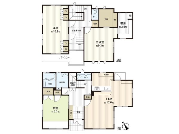 名取市愛の杜1丁目 戸建 間取図(平面図) 名取市愛の杜1丁目 戸建 間取図(平面図)