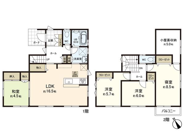 貝ケ森3丁目 戸建 間取図(平面図)