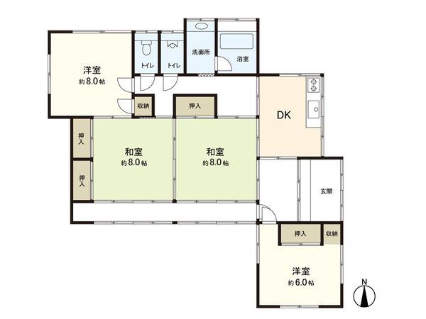 北山2丁目 戸建 間取図(平面図) 北山2丁目 戸建 間取図(平面図)