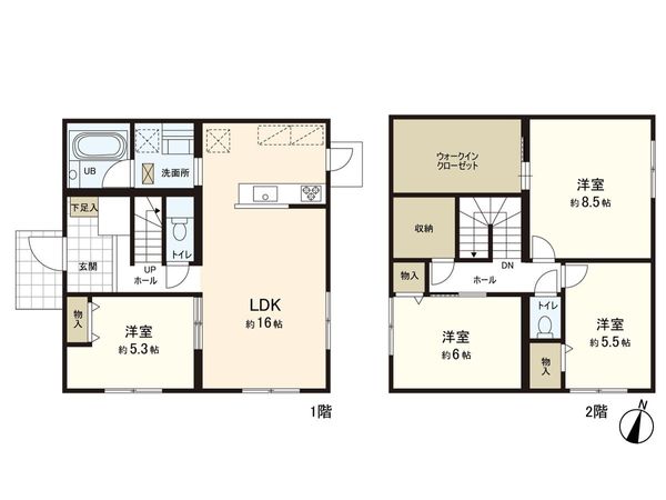 郡山字欠ノ上 戸建 間取図(平面図) 郡山字欠ノ上 戸建 間取図(平面図)