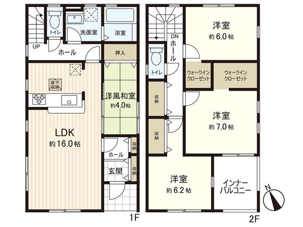 新築一戸建 水の森二丁目 1号棟 間取図(平面図)