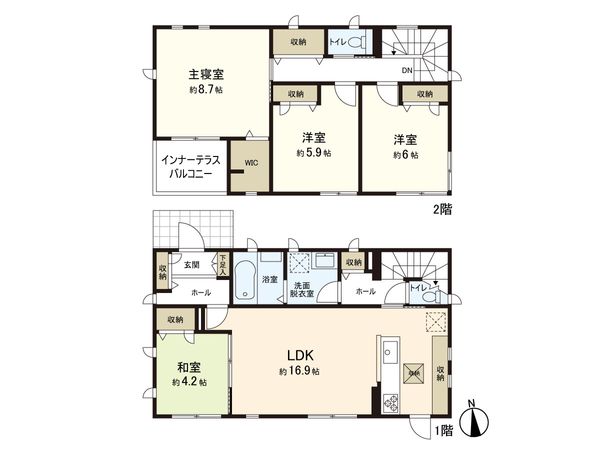 郡山5丁目 戸建 間取図(平面図) 郡山5丁目 戸建 間取図(平面図)