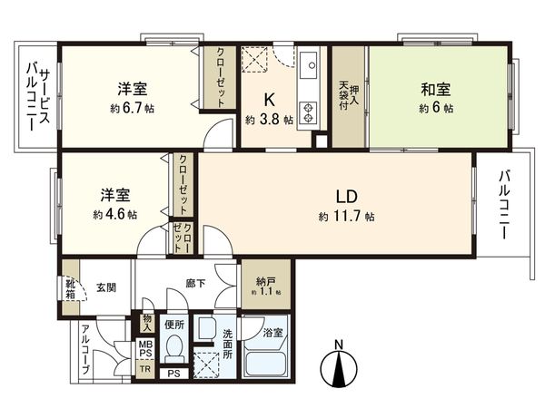 コープ野村中島丁 間取図(平面図) コープ野村中島丁 間取図(平面図)