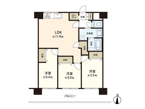 朝日プラザ五橋Ⅱ 間取図(平面図) 朝日プラザ五橋Ⅱ 間取図(平面図)