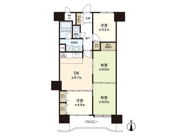 ライオンズマンション中倉 間取図(平面図) ライオンズマンション中倉 間取図(平面図)