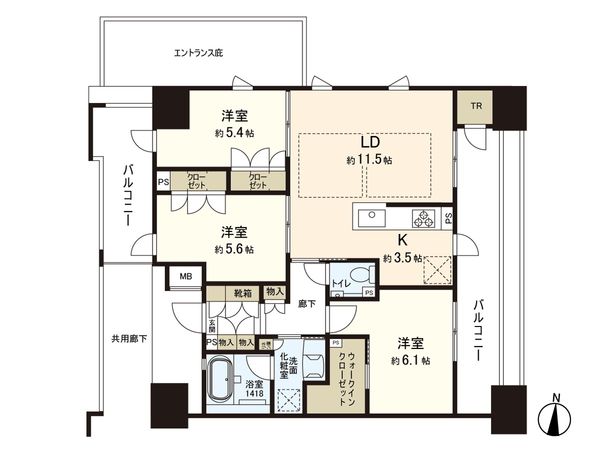 プラウド仙台錦町 間取図(平面図) プラウド仙台錦町 間取図(平面図)