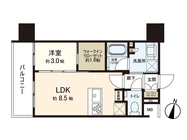 デュオヴェール仙台上杉 間取図(平面図) デュオヴェール仙台上杉 間取図(平面図)