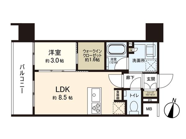 デュオヴェール仙台上杉 間取図(平面図) デュオヴェール仙台上杉 間取図(平面図)