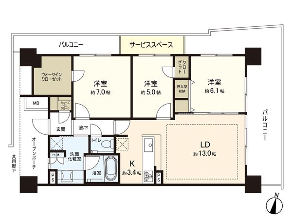 プラウドタワー仙台晩翠通 セントラル 間取図(平面図)