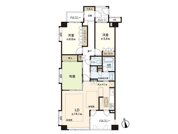 クレア角五郎 間取図(平面図) クレア角五郎 間取図(平面図)