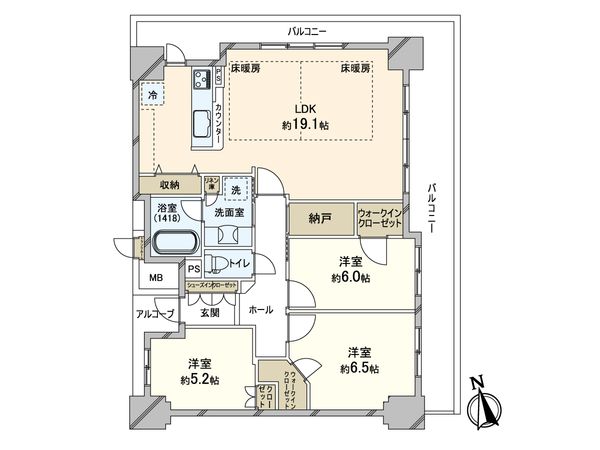 パークタワーあすと長町 間取図(平面図) 間取図(平面図)