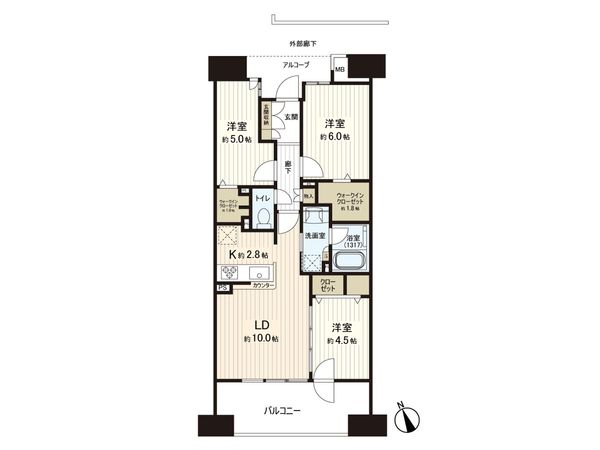 デュオヒルズ山形七日町タワー 間取図(平面図)