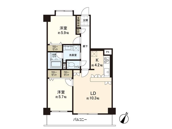 ライオンズマンション木町 間取図(平面図) 間取図(平面図)