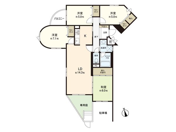 ライオンズヒルズ台原森林公園 間取図(平面図) ライオンズヒルズ台原森林公園 間取図(平面図)