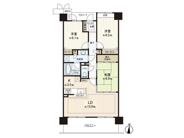ライオンズマンション北四番丁 間取図(平面図) ライオンズマンション北四番丁 間取図(平面図)