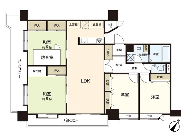 ライオンズマンション北目町第二 間取図(平面図)